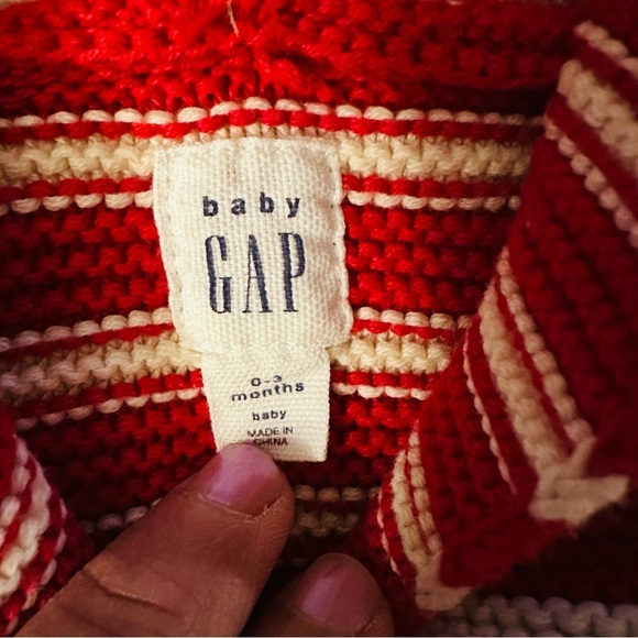GAP Red and White Striped Plush Toy Hoodie - Picture 3 of 4